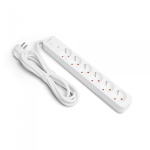 Мережевий подовжувач VIDEX ONCORD з/з 6п 3м (3x1.5мм) з кнопкою White - Зображення 2