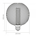 LED лампа VIDEX Filament VL-DBMC125150 4W E27 1800K Black Chainmail style - Зображення 3
