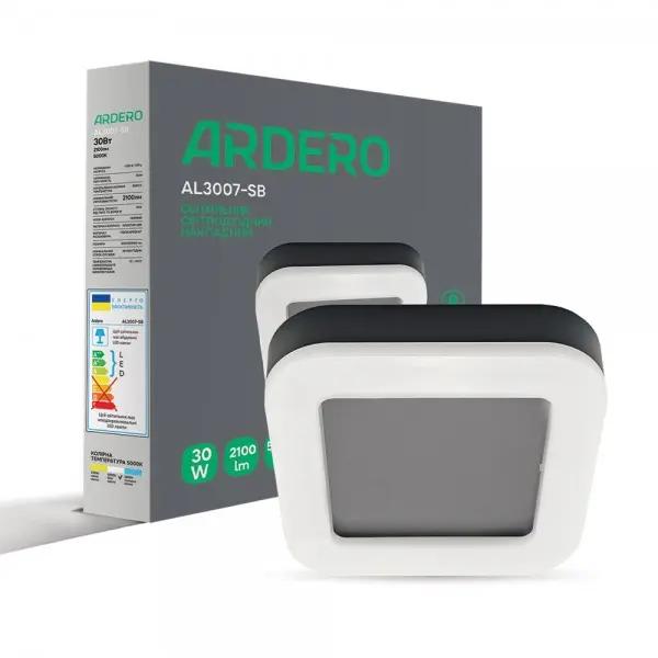 Світлодіодний світильник Ardero AL3007-SB 30W 5000К IP65 чорний
