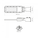 LED ліхтар вуличний VIDEX IP65 SLE17 50W 5500Lm 5000K 220V - Зображення 3