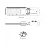 LED ліхтар вуличний VIDEX IP65 SLE17 50W 5500Lm 5000K 220V - Зображення 3