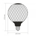 LED лампа VIDEX Filament VL-DG125BP 6W E27 1800K Black Magician net - Зображення 3
