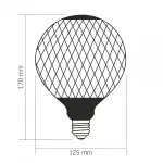 LED лампа VIDEX Filament VL-DG125BP 6W E27 1800K Black Magician net - Зображення 3