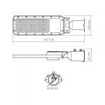 LED ліхтар вуличний VIDEX IP65 SLE17 100W 11000Lm 5000K 220V - Зображення 3