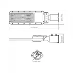 LED ліхтар вуличний VIDEX IP65 SLE17 100W 11000Lm 5000K 220V - Зображення 3