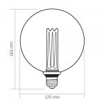 LED лампа VIDEX Filament VL-DI-G125FC1980S 4W E27 1800K Smoke - Зображення 3