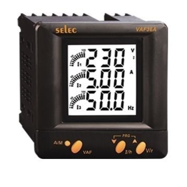 Цифровий мультиметр LCD 96x96 мм. Вх.20мА÷6A/300В (L-N),519В AC (L-N); 1/3ф 240В AC