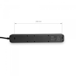 Мережевий подовжувач VIDEX ONCORD з/з 6п 3м (3x1.5мм) з кнопкою Black - Зображення 6