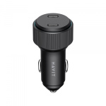 Автомобільний зарядний пристрій HAVIT HV-CC2014 60W 2xUSB-C Black - Зображення 2