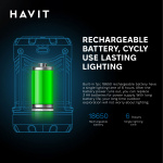 Багатофункціональний ліхтар для кемпінгу HAVIT HV-S006 3W 300Lm - Зображення 6