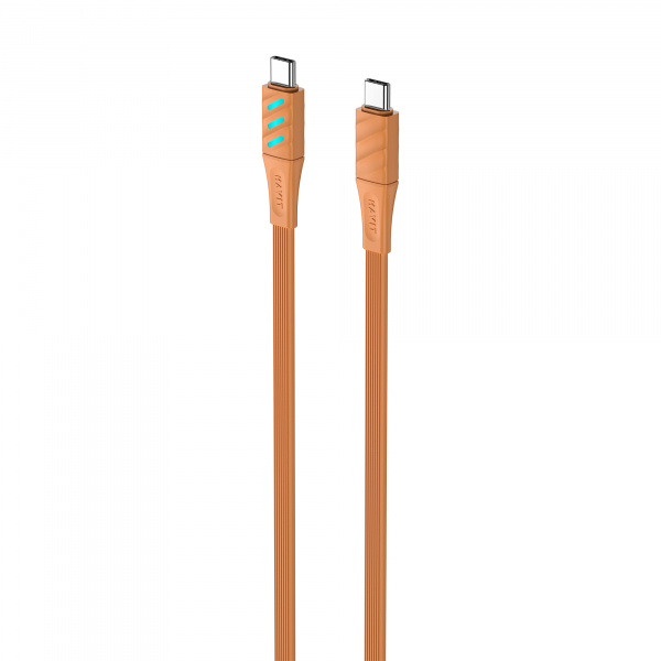 Кабель USB-C to USB-C HAVIT HV-CB6254 PD60W 3A 1м з LED індикатором Orange