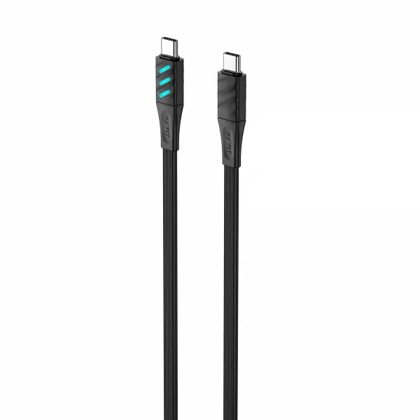 Кабель Type-C to Type-C HAVIT HV-CB6254 PD60W 3A 1м з LED індикатором Black