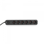 Мережевий подовжувач VIDEX ONCORD з/з 6п 3м (3x1.5мм) з кнопкою Black - Зображення 4