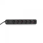 Мережевий подовжувач VIDEX ONCORD з/з 6п 3м (3x1.5мм) з кнопкою Black - Зображення 4