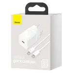 Мережевий зарядний пристрій Baseus Super Si 25W + кабель Type-C to Type-C 3A 1M Білий (TZCCSUP-L02) - Зображення 5