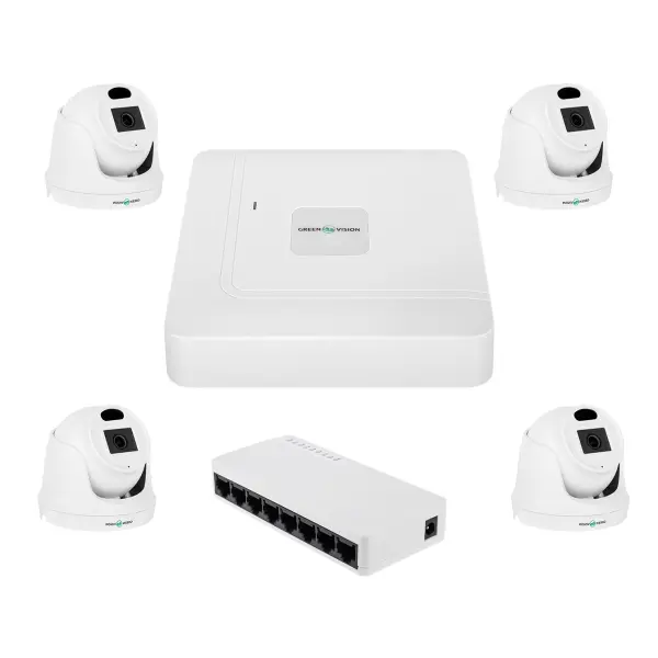 Комплект відеоспостереження на 4 камери GV-IP-K-W96/4 3MP
