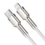 Кабель Baseus Cafule metal Type-C to Lightning PD 20W 1M Білий (CATLJK-A02) - Зображення 2