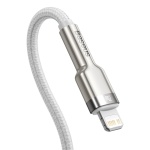 Кабель Baseus Cafule metal Type-C to Lightning PD 20W 1M Білий (CATLJK-A02) - Зображення 3