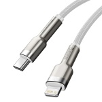 Кабель Baseus Cafule metal Type-C to Lightning PD 20W 1M Білий (CATLJK-A02) - Зображення 4