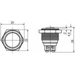TY 19-231A Scr Кнопка металева опукла (гвинтове з'єднання), 1NO. - Зображення 7