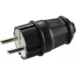 Вилка каучукова стандартна 2Р+PE 16А IP44 АСКО