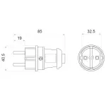 Вилка каучукова стандартна 2Р+PE 16А IP44 АСКО - Зображення 4