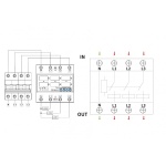 Реле контролю напруги та струму RKV 4P 63A АСКО - Зображення 3
