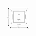 Розетка USB-A + USB-C PD20W срібний шовк VIDEX BINERA - Зображення 2