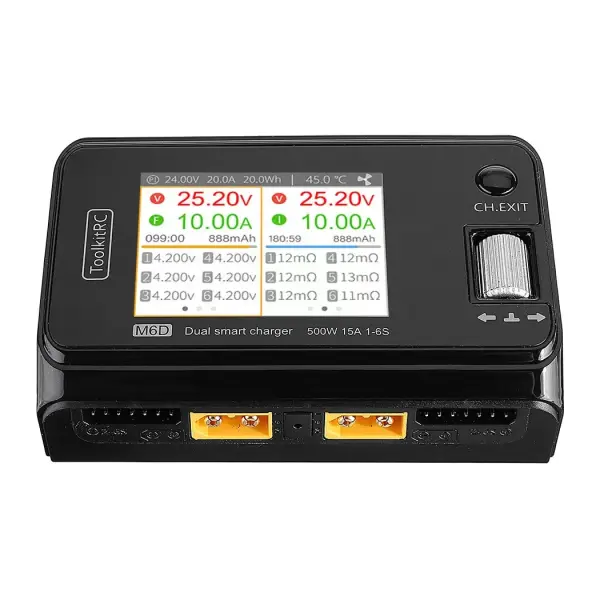 Зарядний пристрій Дуо ToolKitRC M6D 500W 15A 1-6S без блоку живлення