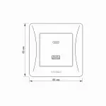 Розетка USB-A + USB-C PD20W кремова VIDEX BINERA - Зображення 2