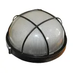 Світильник НПП1102-100W-E27-IP65 коло чорний з решіткою TNSy