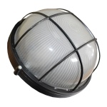 Світильник НПП1102-100W-E27-IP65 коло чорний з решіткою TNSy - Зображення 3