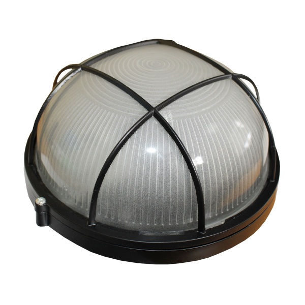 Світильник НПП1102-100W-E27-IP65 коло чорний з решіткою TNSy