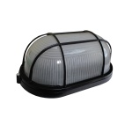 Світильник НПП1202-100W-E27-IP65 овал чорний з решіткою TNSy