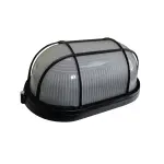 Світильник НПП1202-100W-E27-IP65 овал чорний з решіткою TNSy