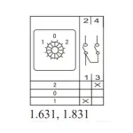 Перемикач пакетний типу ПКП SBI 25А/1.831 (1-0-2 1 полюс) - Зображення 7