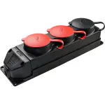 Колодка каучукова 3Р+РЕ із захисними кришками тримісна (2×25А/1×16A*2P+PE) IP44