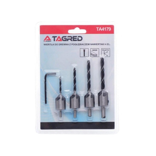Набір свердел по дереву HEX 1/4", 8 шт TAGRED TA4184