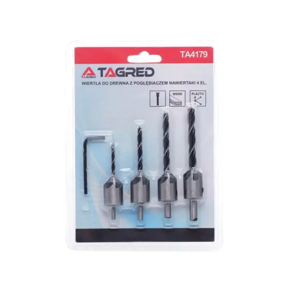 Набір свердел по дереву HEX 1/4", 8 шт TAGRED TA4184