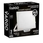 LED Прожектор VARGO Premium 50W, 6000lm, 120lm/w, IC Driver, 2 роки гарантія, білий (118922)