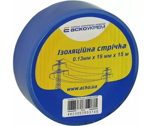 blue15.1-600x500-1.jpg Стрічка ізоляційна 0,13мм*19мм/15м синя - Зображення 1