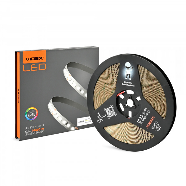 LED стрічка VIDEX DC12V 120W 10M 6000K Ra98 IP20 (VL-LST28144-12126-B10)