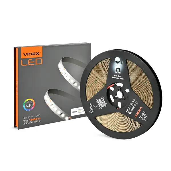 LED стрічка VIDEX DC12V 120W 10M 6000K Ra98 IP20 (VL-LST28144-12126-B10)