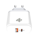 Зарядка для телефону LogicPower 45W (Type-C+USB) QC + кабель (Type-C to Type-C) 45WCH - Зображення 2