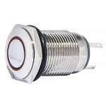 TYJ 16-261 Кнопка металева плоска з підсвічуванням, 1NO+1NC, червона 220V.