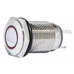 TYJ 16-261 Кнопка металева плоска з підсвічуванням, 1NO+1NC, червона 220V.