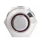 TYJ 16-261 Кнопка металева плоска з підсвічуванням, 1NO+1NC, червона 220V. - Зображення 3