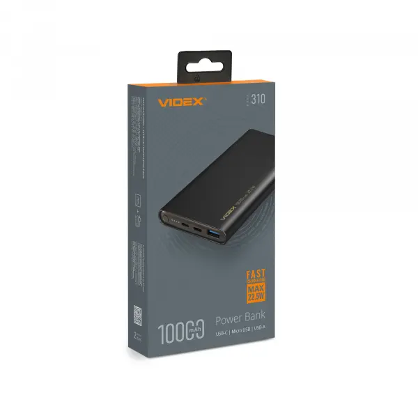 Повербанк 10000mAh VIDEX VPB-310 22.5W Black
