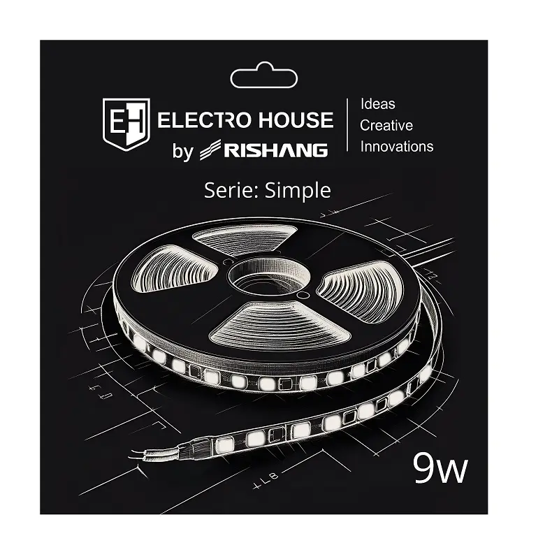EH-STR4RS12.jpg LED стрічка 9Вт 12В SMD2835 120 діодів, 900 Лм , теплий білий 3000K, серія Simple Electro House by Rishang - Зображення 1