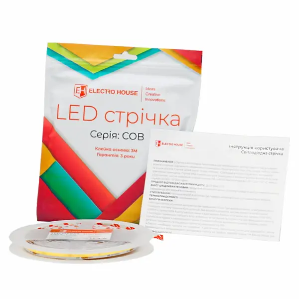 LED стрічка 10Вт 24В  COB  320 діодів, зелений, серія COB, гарантія 3 роки